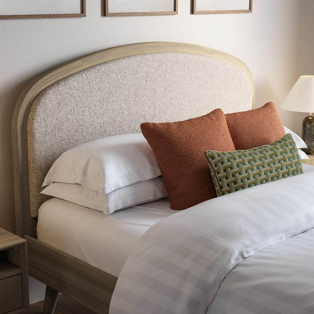Saunders Super King Bed, Taupe / Neutral Wood, Super King